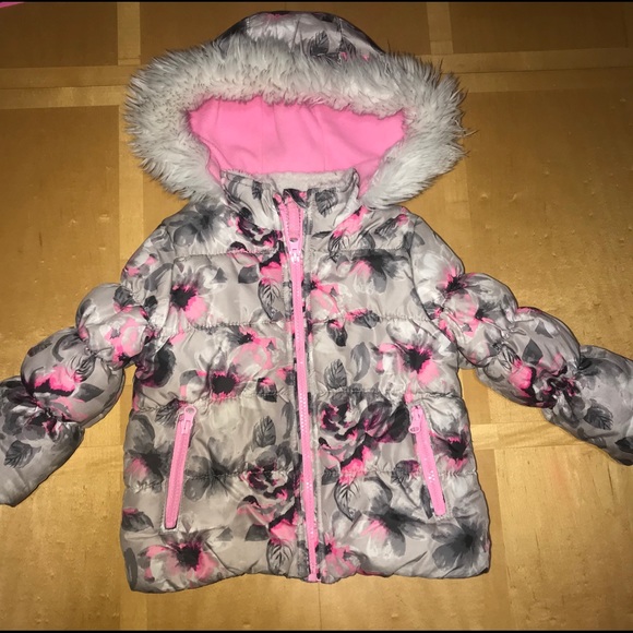 OshKosh B'gosh Other - Osh Kosh Floral Patterned Puffer Hooded Coat